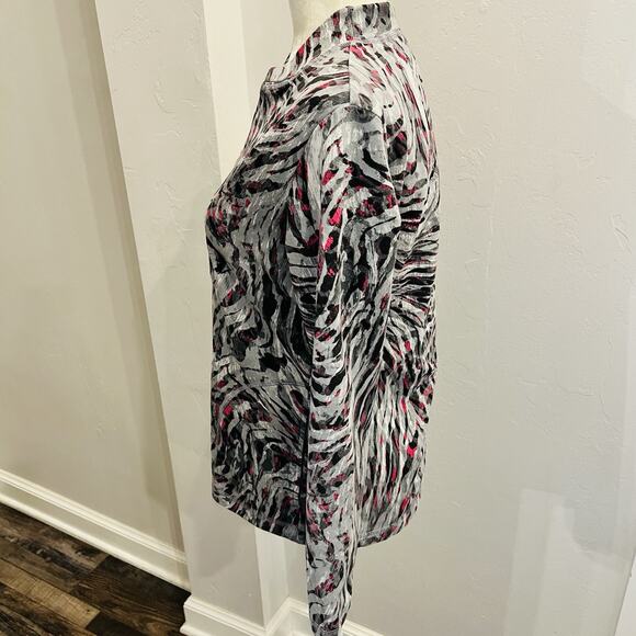 Additions By Chico's Women's Abstract Print Jacket Black Pink Gray size 0 (XS) - Picture 3 of 5